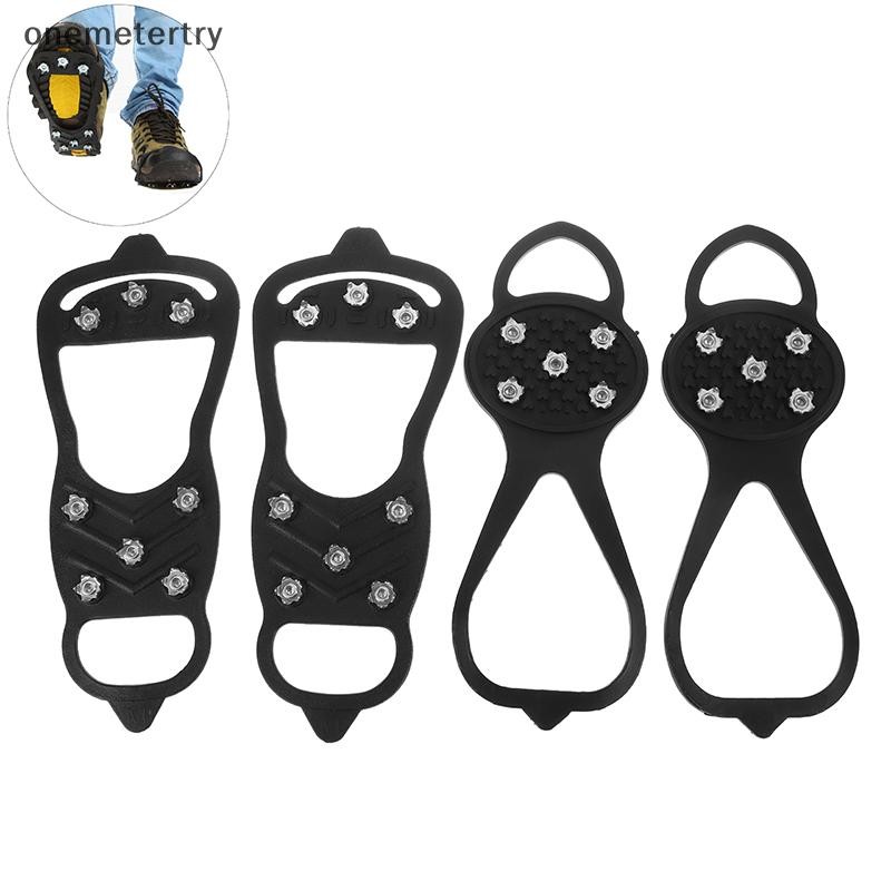 Onem ฤดูหนาวกีฬารองเท้าสําหรับผู้หญิงผู้ชาย 2PCS 5/8-Stud Anti-Slip Ice Claws Snow Climbing Spike Grips Crampon Cleats รองเท้า n