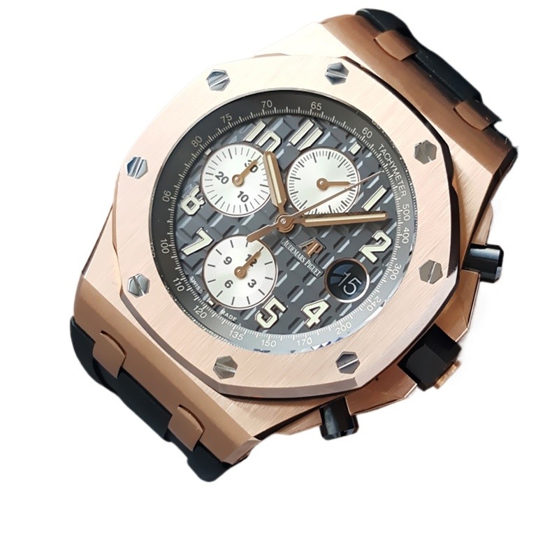 ของแท้ Audemars Piguet ap นาฬิกาชาย Royal Oak Series 18K Rose Gold Chronograph เครื่องอัตโนมัติ 2647