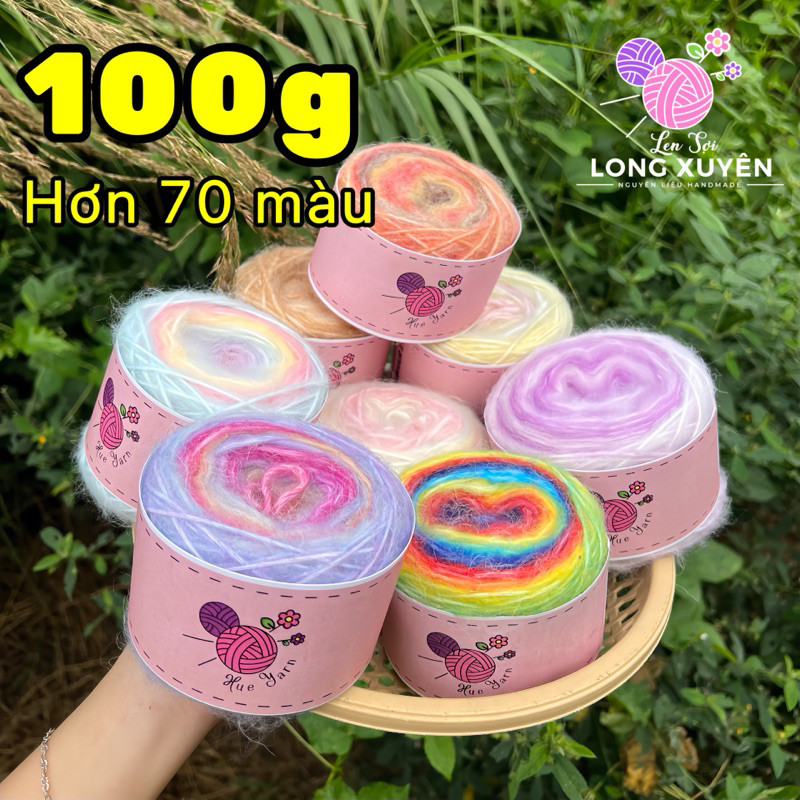 Hue Yarn Rainbow Mohair Wool, Mohair Wool 100g