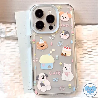น่ารักลูกแมวลูกสุนัขเคส Realme C85 15X C75 C63 C65 Note 60 70 C71 C25 C67 C55 C21 Y C25s C15 C53 C20 C12 C35 5ช้างหมีเคส