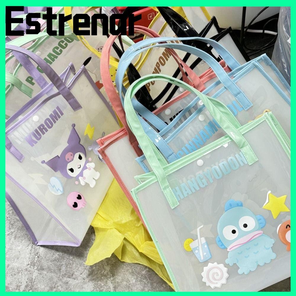 Estrenar Sanrios Jelly กระเป๋าถือ, การ์ตูนน่ารักความจุขนาดใหญ่กระเป๋าเดินทาง, กระเป๋าล้างแบบพกพาอะนิเมะใส