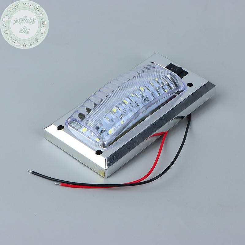 Pusky LED 12V-24V แผงแสงภายในรถโคมไฟอ่านหนังสือความสว่างสูงไฟห้องโดยสารสําหรับ Van รถบรรทุก RV เรือ Camper ไฟสวิทช์ปิด TH