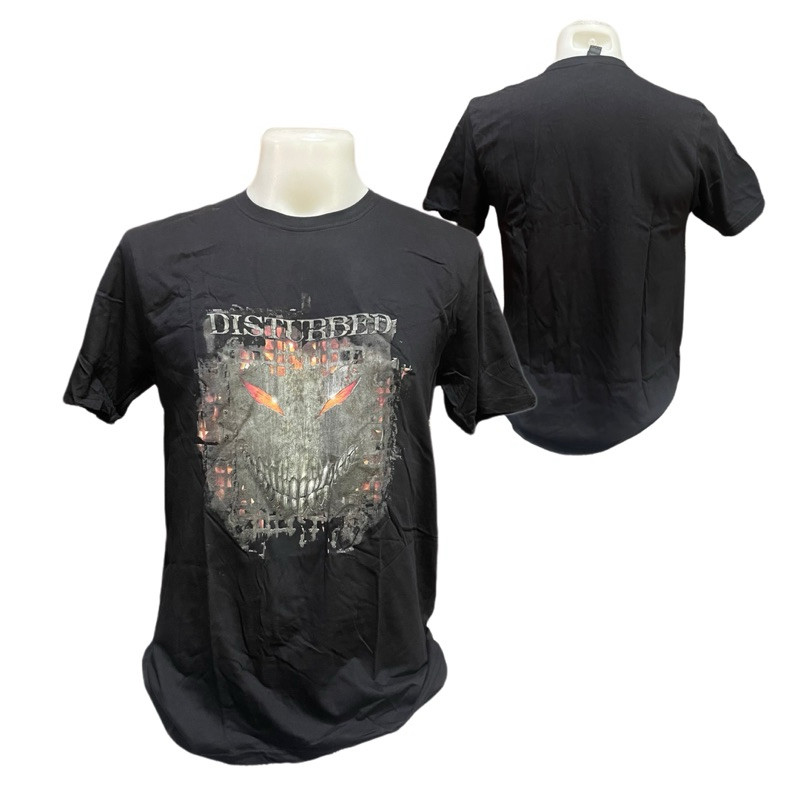 ECUPPER เสื้อวง DISTURBED T-SHIRT ลาย FIRE BEHIND (2023)ลิขสิทธิ์ของแท้ UK tee