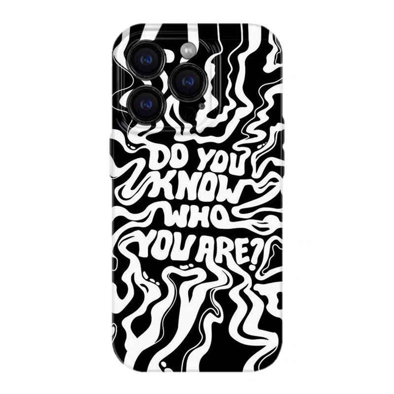 Recognize Yourself ~ Art เคสโทรศัพท์อินเทรนด์เหมาะสําหรับ IPhone 16 ProMax 11 13 14 15 12 PRO 7 8 PLUS 14 15 16 PLUS X XS XR XSMAX SE QYJS ฟิล์มกรณี Hard Case Shock-resistant ป้องกันกรณี RKIN