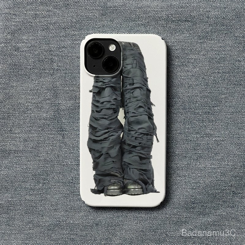 กางเกงขาดบุคลิกสุดเท่สำหรับ iPhone 7plus XR xsmax กันกระแทก11 12 13กันกระแทก14 15 16ทนต่อการสึกหรอ16PROMAX 12 15PROMAX ทนต่อสิ่งสกปรก15PLUS 14 16PLUS สร้างสรรค์15pro 13 16Pro ป้องกันโทรศัพท์ pznm