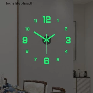 Louislifebliss นาฬิกาแขวน DIY สําหรับโฮมออฟฟิศ Frameless โมเดิร์น 3D นาฬิกาแขวนกระจกสติกเกอร์โรงแรมออกแบบตกแต่งห้องโรงเรียนใหม่