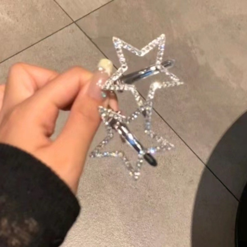แฟชั่น Bling Zircon Silver Star Hairpin Bangs คลิปเจ้าหญิง Headwear เครื่องประดับผม ราคา ถูกที่สุด ดีลบีเคเค แกลเลอรีภาพที่ 3