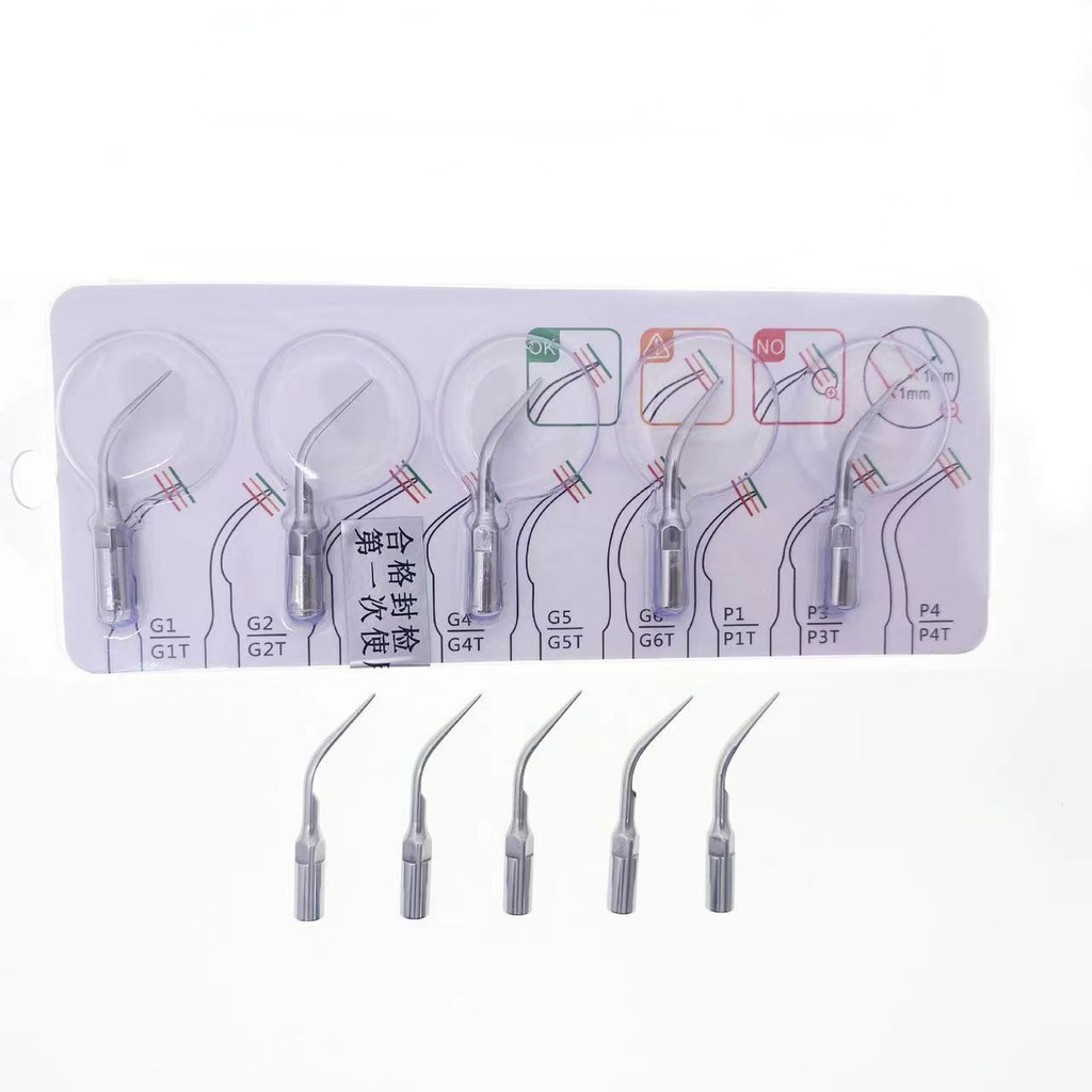 5 ชิ้นทันตกรรมทํางานสําหรับทําความสะอาดนกหัวขวาน P1 Ultrasonic Scaler Scaling เคล็ดลับ Handpiece ไม้