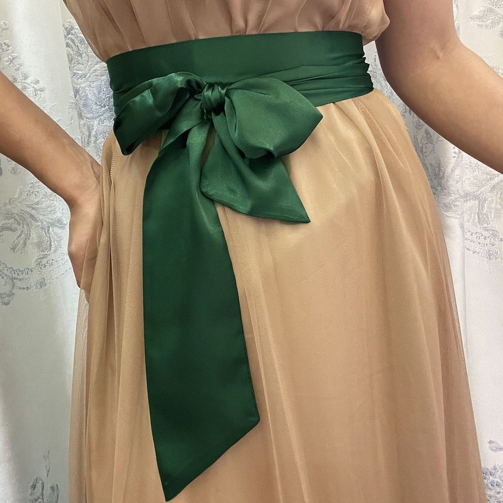 Skirt.4 เข็มขัดสุภาพสตรี Bow Girdle ตกแต่ง Laced-Up Dress เข็มขัดกว้างเอวแคบ
