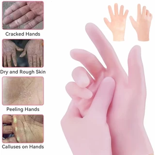 1คู่ ถุงเท้าสปาซิลิโคน ถุงมือสปา ให้ความชุ่มชื้น ดูแลผิว