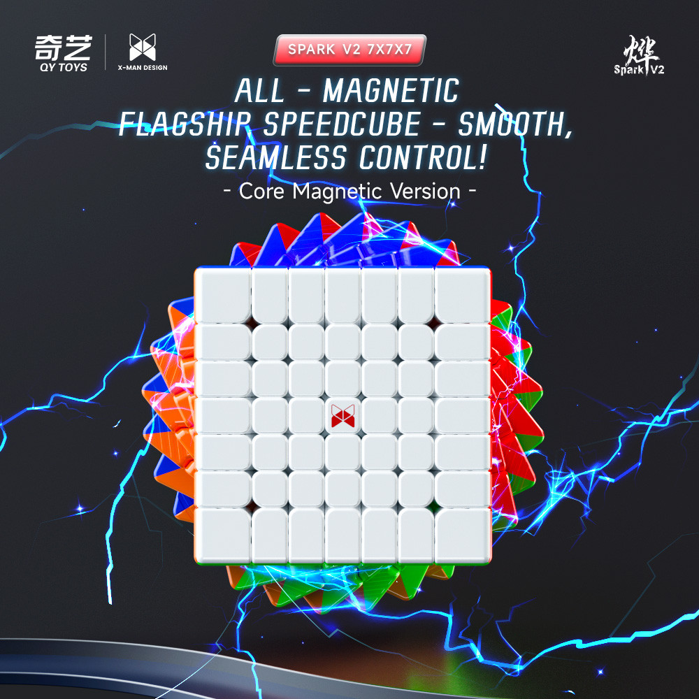 Qiyi Xmd Spark V2 7x7 Core Magnetic Magic Speed Cube Stickerless Professional Fidget ของเล่น Xmd 7x7 ปริศนาของเล่น