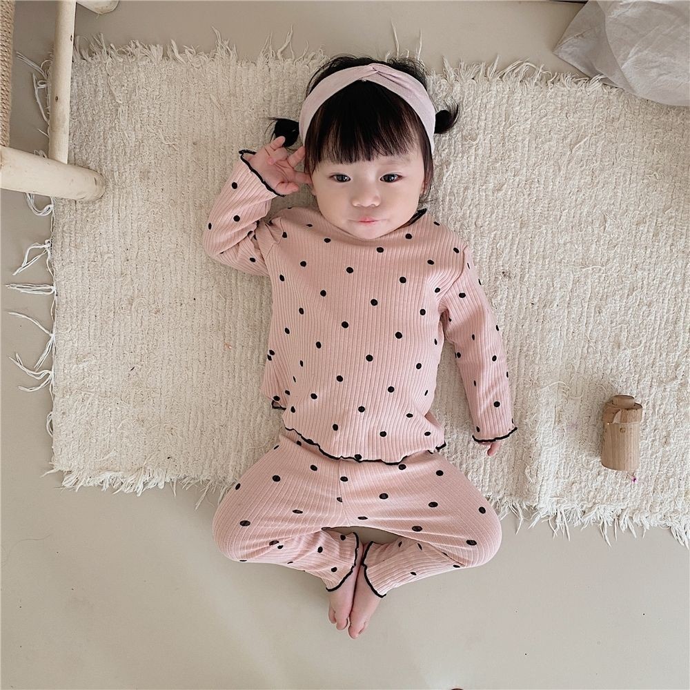 [ZY] 70-130 พร้อมสต็อกเด็กเกลียว Loungewear Pit Strip ฤดูใบไม้ร่วงเสื้อผ้ากางเกงขายาวฤดูใบไม้ร่วงฤดูหนาวชุดนอนเด็กชุดเชื้อราขอบชุดลําลองแขนยาว T - รูปที่ 3