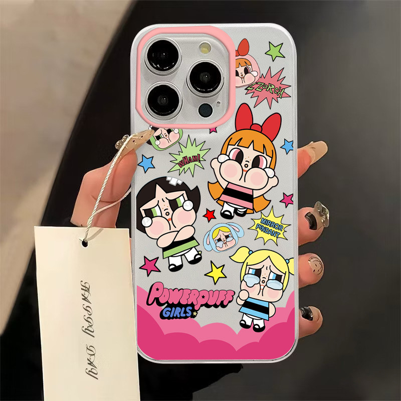 เคสโทรศัพท์มือถืออะคริลิคใสตัวอัสาวน่ารักพัฟฟ์For iPhone 11 13 15 เคส ไอโฟน12 14 ProMax 7 8Plus X XR XSMaxกันกระแทก
