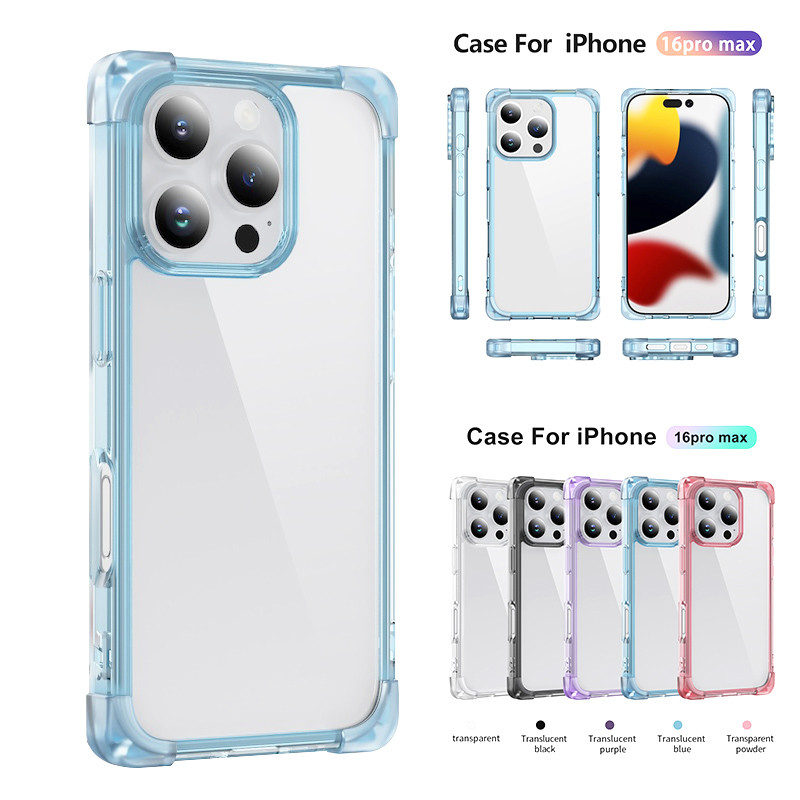 ถุงลมนิรภัยมุมใสกันกระแทกเคสโทรศัพท์สําหรับiphone 16 15 14 13 12 11 Pro Max 16 Plusพร้อมเชือกเส้นเล็กฝาครอบรู