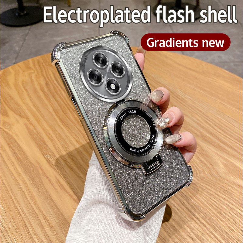 โทรศัพท์ฝาหลังสําหรับOppo A3 Pro F27 Pro F27 Pro Plus Luxury Glitterมุมกันชนสีชมพูเงินสีดําสีฟ้าสีม่