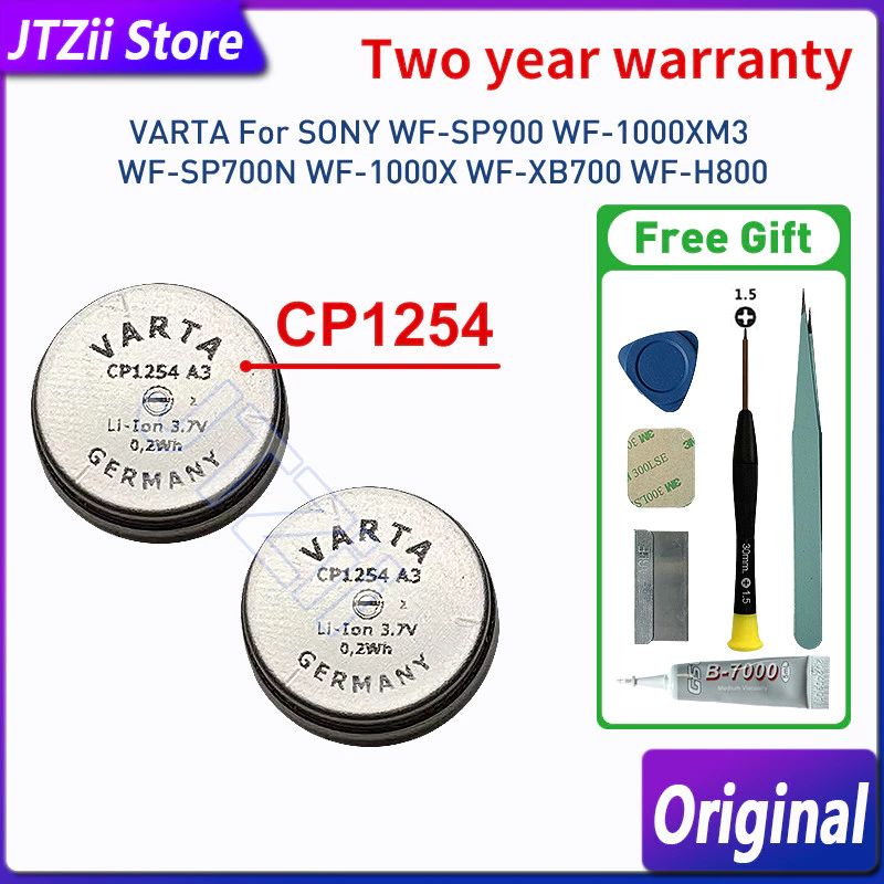 แบตเตอรี่ Varta CP1254 A3 3.7V สําหรับ SONY WF-SP900 WF-1000XM3 WF-SP700N WF-1000X WF-XB700 WF-H800