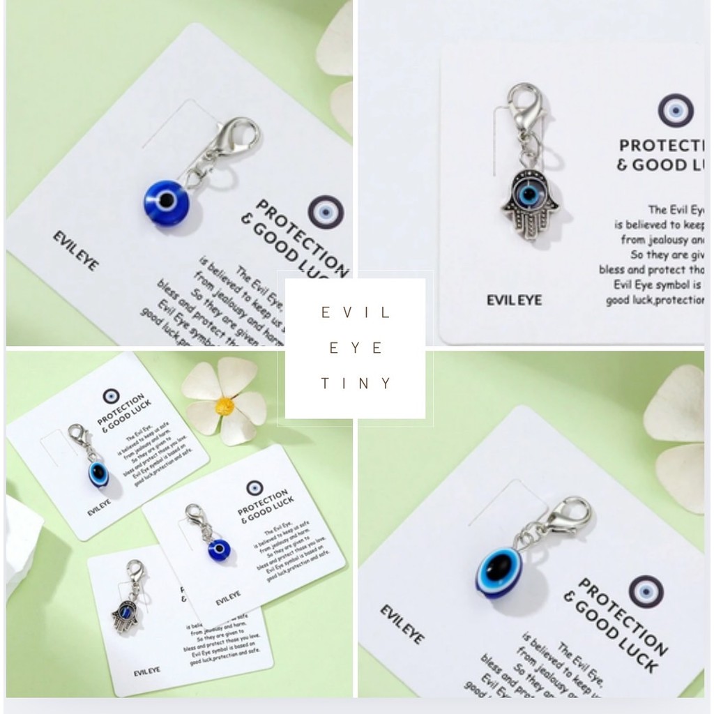 (จี้เล็ก) tiny Evil eye Hamsa keychain พวงกุญเเจ จี้ สายคล้องนำโชค h176