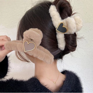 กิ๊บติดผม ผ้ากํามะหยี่ขนนิ่ม หรูหรา สไตล์เกาหลี ขนาดใหญ่ เครื่องประดับผม สําหรับผู้หญิง