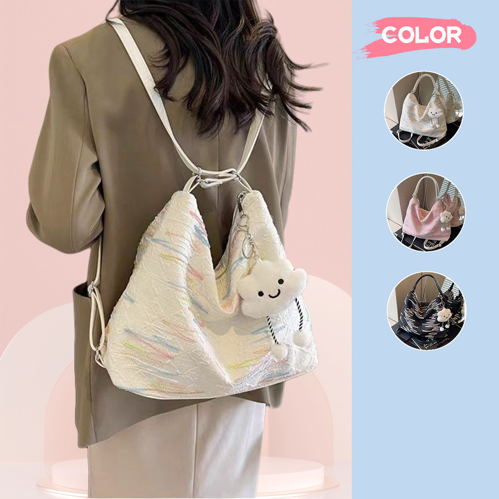 BUBC กระเป๋าผ้า ใบใหญ่ ถุงผ้า lazy tote
