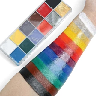 ชุดสีเพ้นท์หน้า 12 สี ปาร์ตี้แฟนซีสีเพ้นท์หน้าปาร์ตี้แฟนซี สีเพ้นท์หน้า ฟรี2แปรงสำหรับแต่ละคำสั่งซื้อ