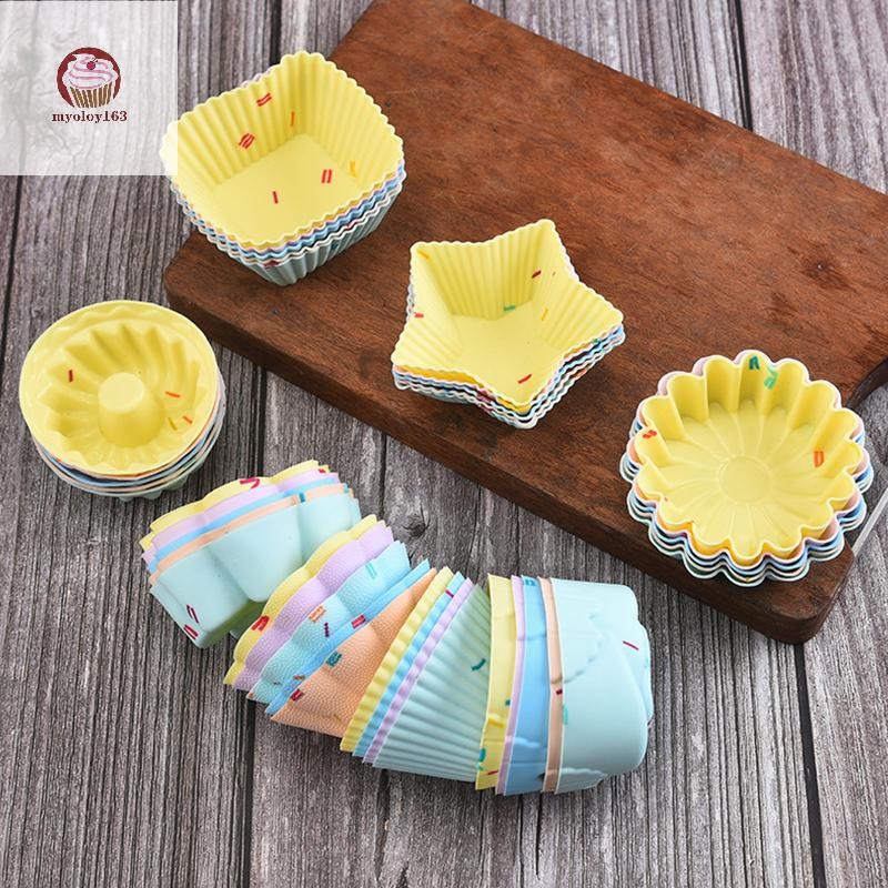 Myoloy 5 ชิ้น/เซ็ตแม่พิมพ์เค้กซิลิโคนมัฟฟิน Cupcake เบเกอรี่แม่พิมพ์ครัวเครื่องมือ DIY เครื่องมือตกแต่งเค้ก TH
