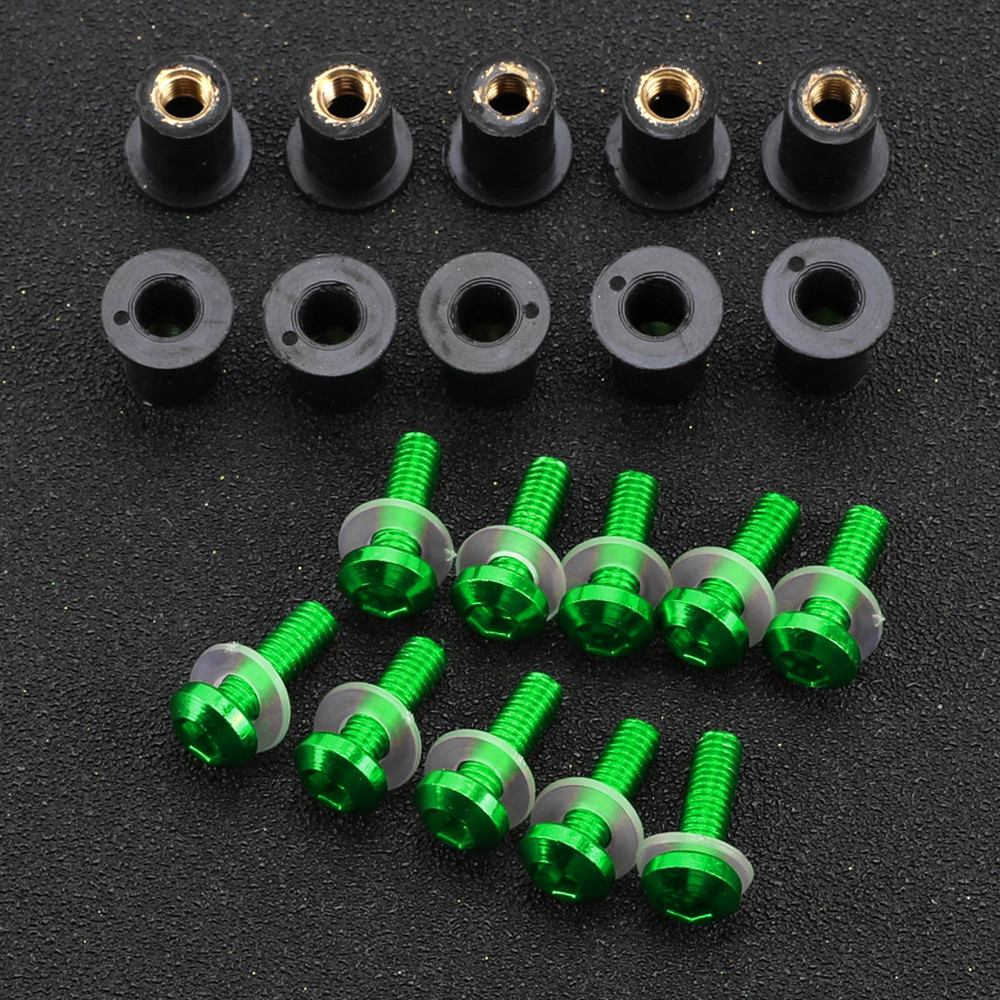 G10ชิ้น M5กระจกบังลมกระจกหน้ารถสลักเกลียวสำหรับ Z250คาวาซากิ Z300 Z400 Z650 Z750 Z800 Z900 Z1000 Z10