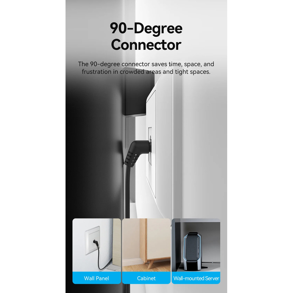 Vention CAT6A สายอีเธอร์เน็ต 10Gbps 90/360 องศาการหมุน CAT 6A Slim เครือข่ายอินเทอร์เน็ตสาย Lan สําหรับ PC PS4 Router RJ45 สาย