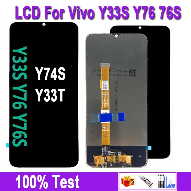 6.58" จอแสดงผล LCD สำหรับ VIVO Y33s Y74s หน้าจอสัมผัส ดิจิไทเซอร์ สำหรับ VIVO Y76s Y76 5G Y21T LCD