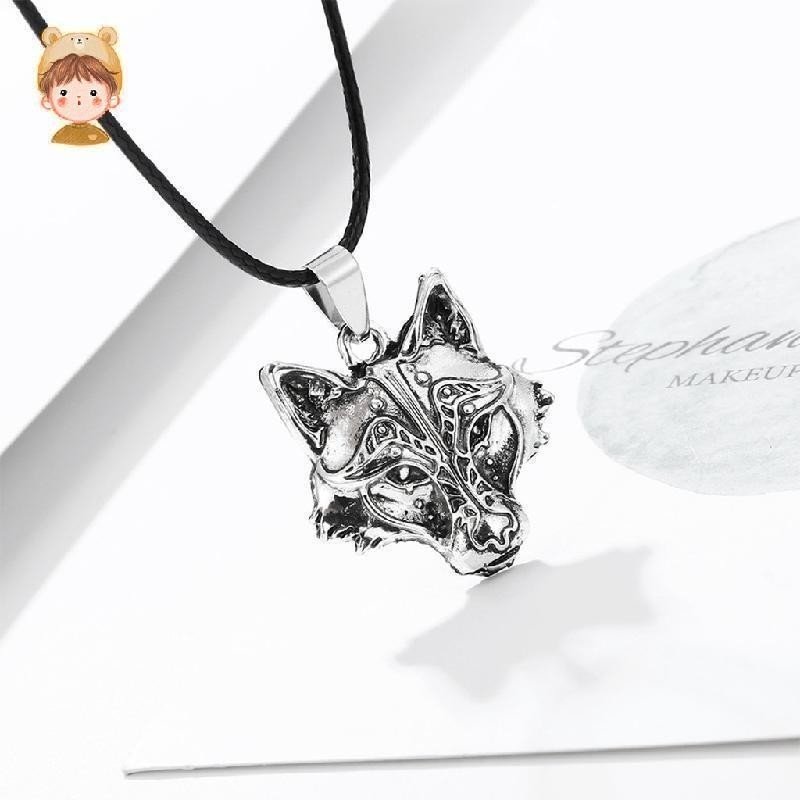 Nose i am wolf Celtics ไวกิ้งสร้อยคอสําหรับชาย/ผู้หญิงยอดนิยม Totem Amulet หนังเครื่องประดับการ์ด YK