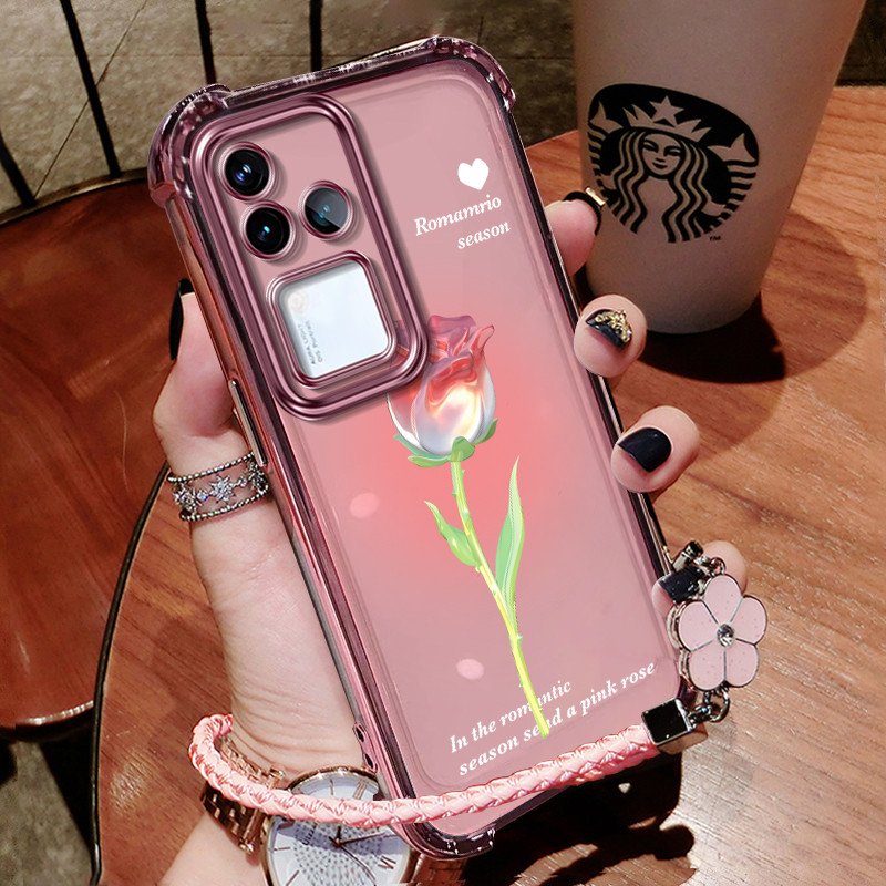 เคส เคสสำหรับโทรศัพท์ vivo v30 5g v30E v30 pro เคสโทรศัพท์แบบหนาสี่มุม ดูดซับแรงกระแทก ปกใส TPU แบบนุ่ม sjfsydmg