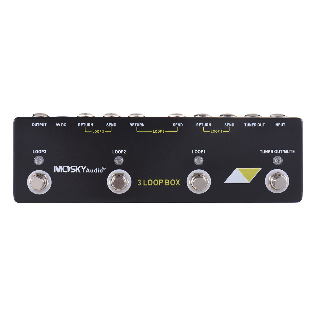 MOSKYAUDIO 3 Loop Box Guitar Effect Pedal with Channel Selection True Bypass Guitar Effects Loop Swi