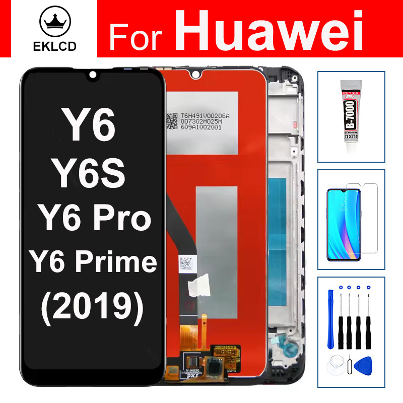 IPS LCD สําหรับ Huawei Y6 Pro Prime Y6S 2019 MRD-LX2 MRD-LX1 LX3 จอแสดงผล Touch Screen Digitizer Ass