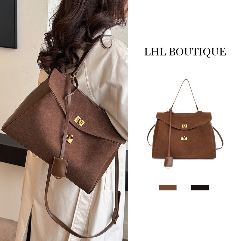 LHL BOUTIQUE rodeo suede tote bag กระเป๋า หนังกลับ แฟชั่น carryall bag