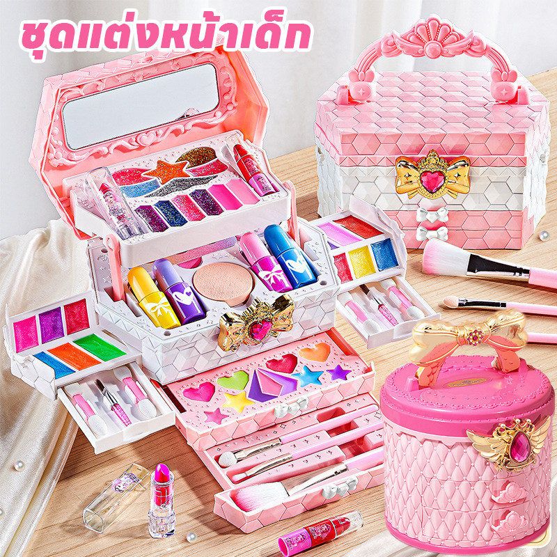 COD เครื่องสำอางเด็ก ชุดแต่งหน้าเด็ก ลิปสติก อายแชโดว์ บลัช ยาทาเล็บ กล่องแต่งหน้าเจ้าหญิง