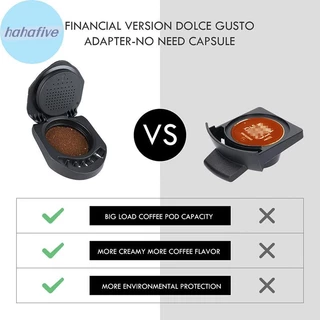 Haha อะแดปเตอร์แคปซูลแบบใช้ซ้ําได้สําหรับกาแฟ Dolce Gusto แปลงเข้ากันได้กับ Genio TH