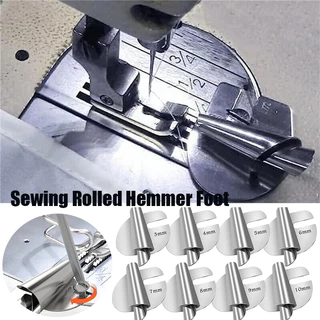 เย็บผ้ารีด Hemmer เท้า ตีนผีจักรเย็บผ้า ม้วนง่าย รวดเร็ว สําหรับผ้าขนหนู Sewing Rolled Hemmer Foot