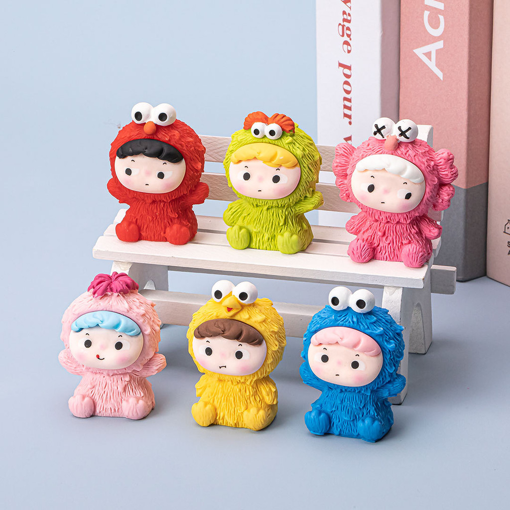 6ชิ้นขนสัตว์ชอบน่ารักนั่งเด็ก3ง เรซิ่นเสน่ห์สําหรับ งIY (9-387)