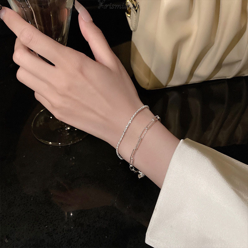 COD-ในไทย💖สร้อยข้อมือผู้หญิงแฟชั่นฤดูร้อนที่เรียบง่ายเชือกมือ Glitter เครื่องประดับมือ-Kri