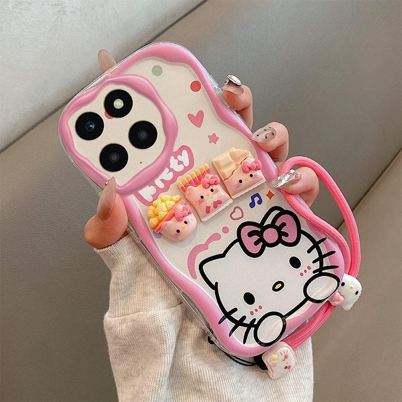 เคสโทรศัพท์แฟชั่นสําหรับ Honor X6A,WDY-LX1 WDY-LX2 ปลอกการ์ตูนน่ารัก 3D ป้องกัน TPU กันกระแทก lanyar