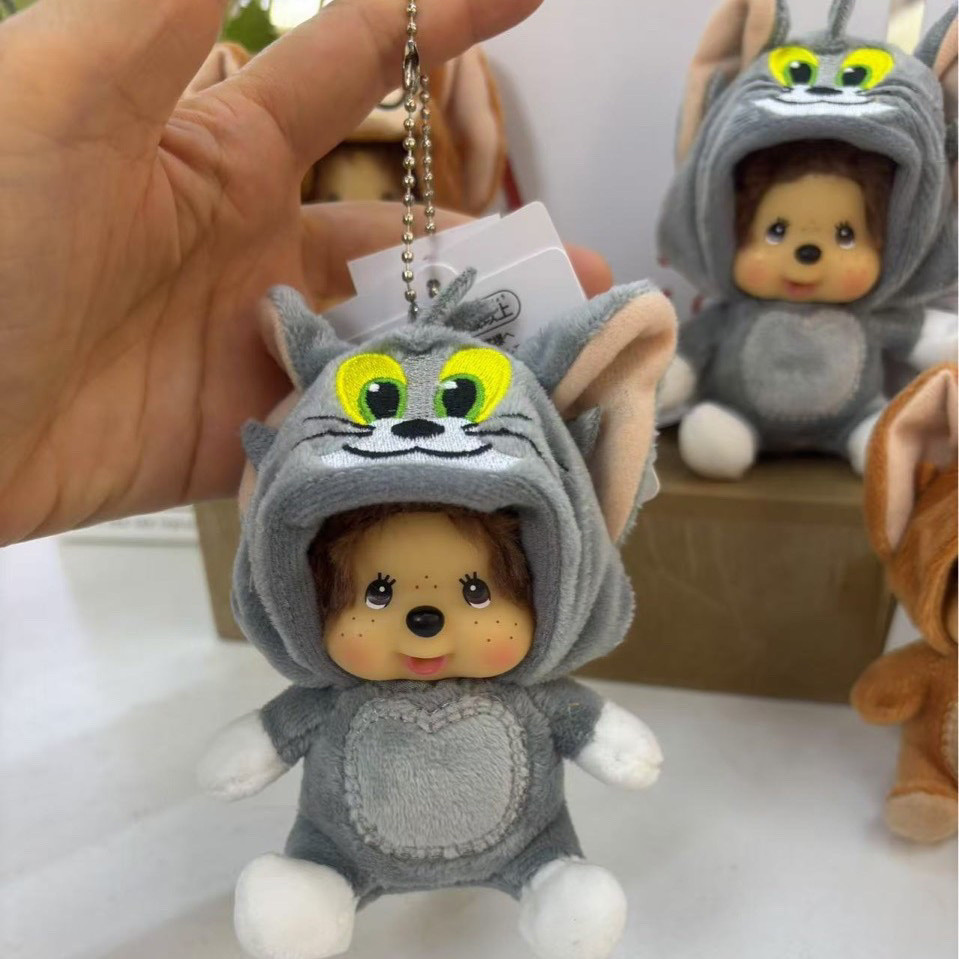 【พร้อมส่ง】monchichi พวงกุญแจ monchhichi ของเล่นตุ๊กตา Devil baby cartoon doll keychain