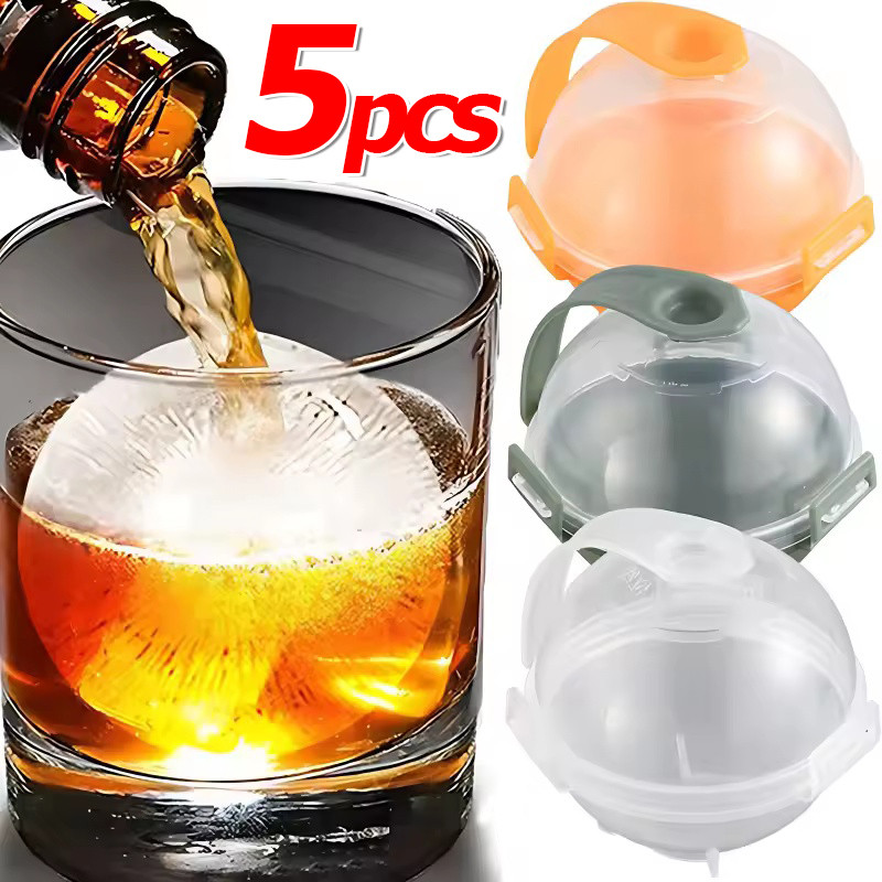 1/3/5 ชิ้น Easy Release Ice Ball Makers พร้อมฝาปิด - Creative Round Ice Cubes Moulds - Gadgets ห้องครัวปฏิบัติ