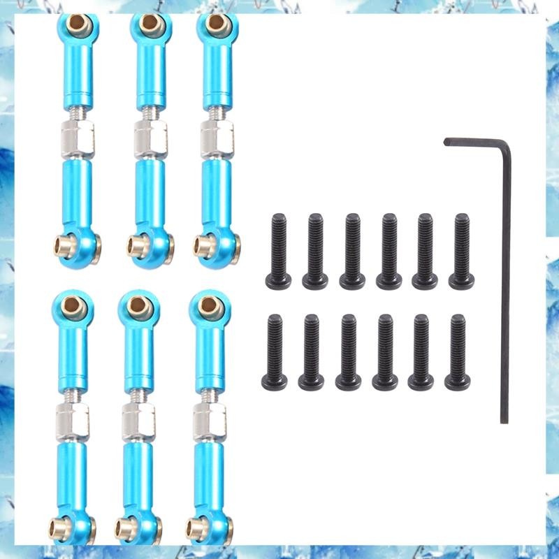 [ ] 6 ชิ้นปรับโลหะเชื่อมต่อดึง Rod ด้านหน้า/ด้านหลัง Servo Link สําหรับ A949 A959 A969 A979 K929 RC 