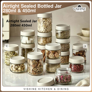VISHINE Set Of Sealed Glass Jars Snack Storage Jars Condiments Jars kitchen Supplies Stackable Jars