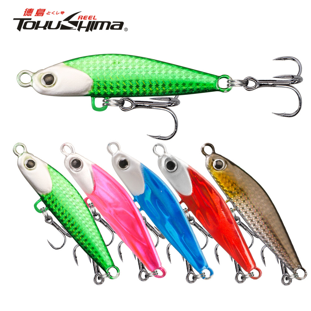 1 PC Sinking Jig Lure 3D Eyes 10G/14G/18G/24G โลหะหล่อ Lure เหยื่อตกปลาประดิษฐ์ Sharp Treble Hooks