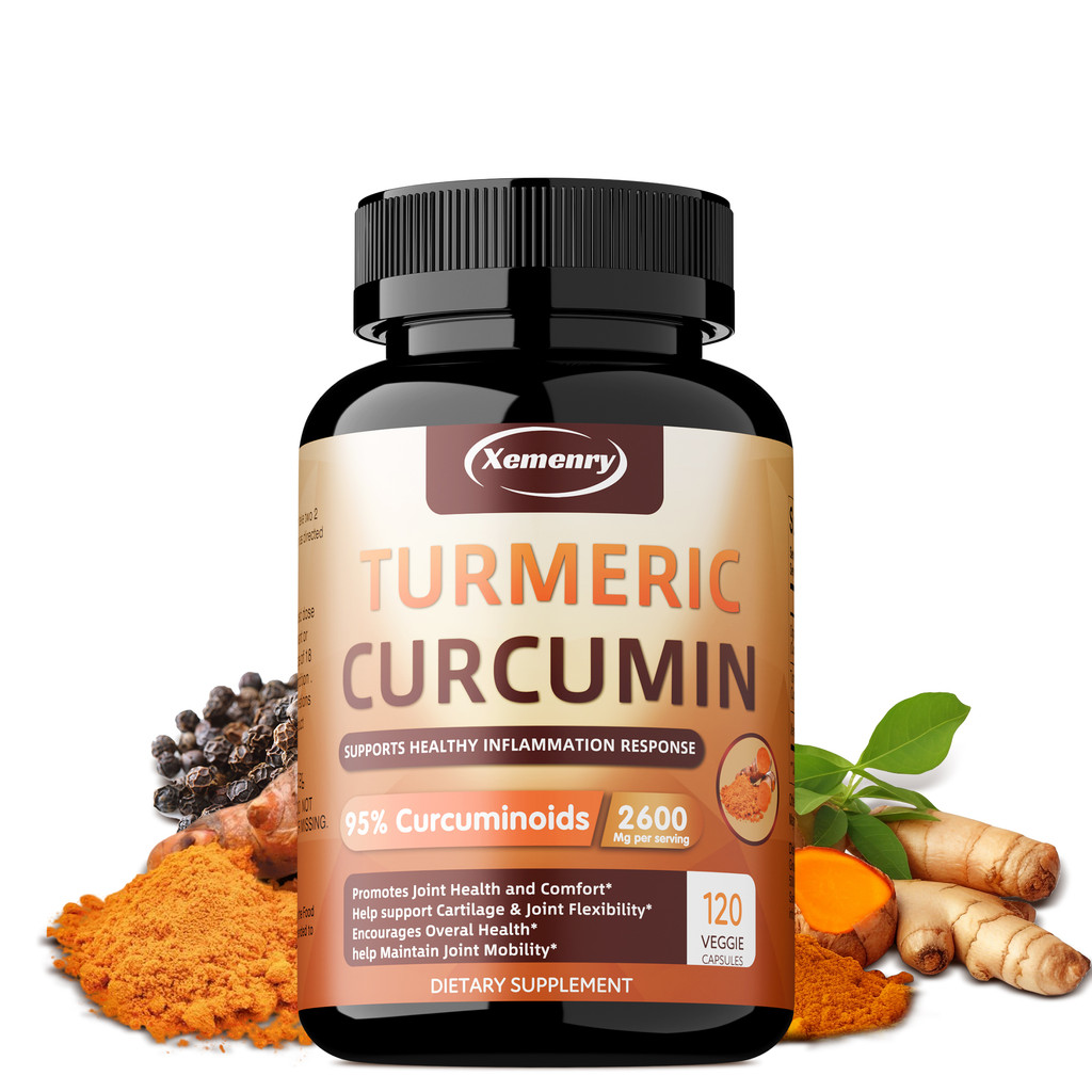 Xemenry ช่วยรองรับกระดูกอ่อนและความยืดหยุ่นของข้อต่อ - ขมิ้น 95% Curcumin - 30/60/120 แคปซูลมังสวิรัติ