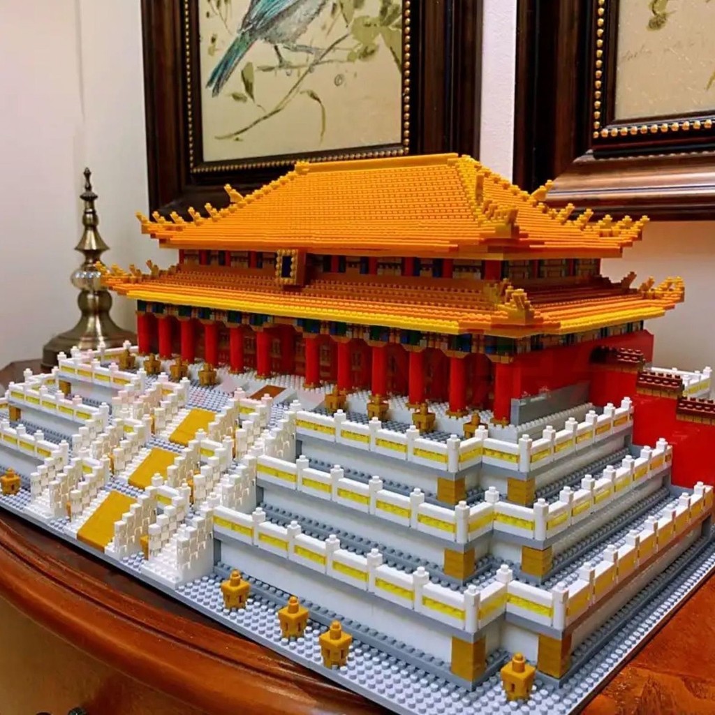 เมืองต้องห้าม Taihe Palace Tenon Mao Building Blocks ใช้งานร่วมกับของเล่นเด็กการศึกษาประกอบปริศนา 3d สามมิติอาคารของขวัญ 011 6KKZ