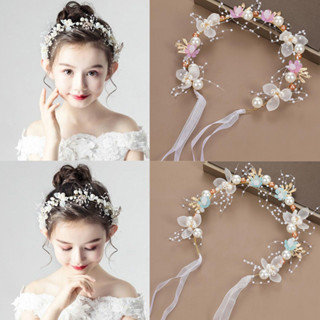 💖เด็กที่คาดผม หวานมุกดอกไม้ สไตล์เกาหลี สไตล์เจ้าหญิง เครื่อ…