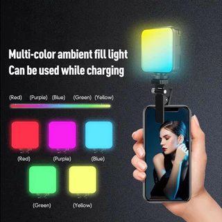 360 สี Mini RGB Light ไฟเซลฟี่ ไฟสตูดิโอ ไลฟ์สด ติดหัวกล้อง ขนาดพกพาไฟติดโทรศัพท์ 2000mah