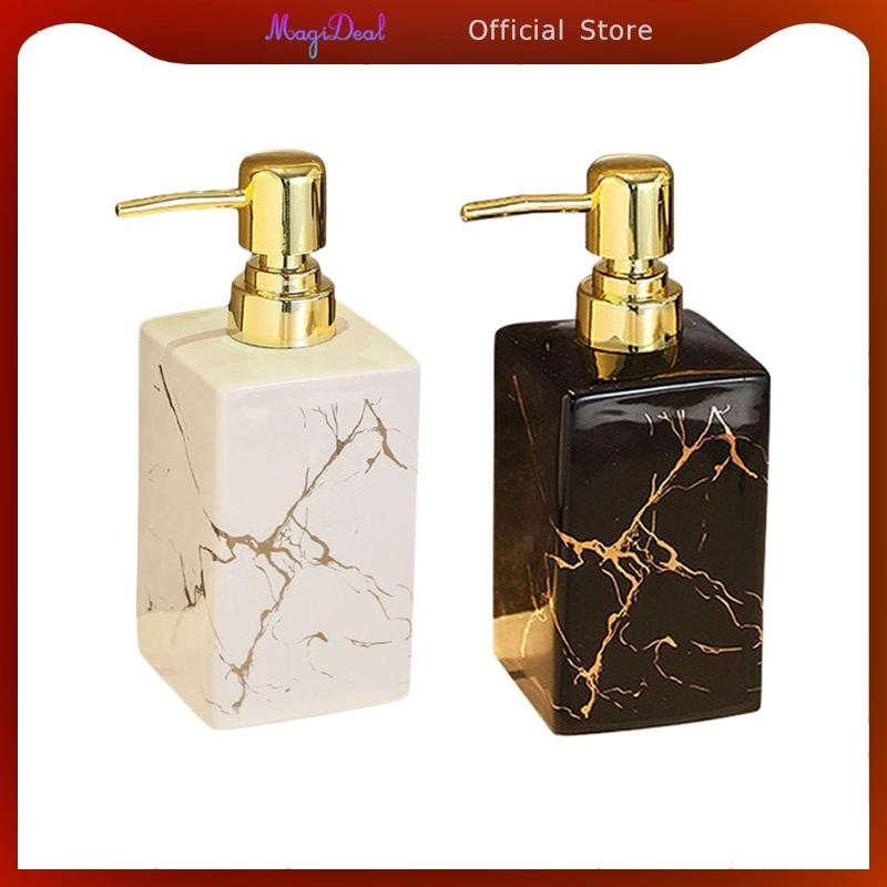 MagiDeal เซรามิคปั๊มตู้ทําสบู่ Liquid Hand Soap Dispenser 17oz ปั๊มด้วยตนเองขวดโลชั่น Body Wash Dispenser สําหรับโรงแรม