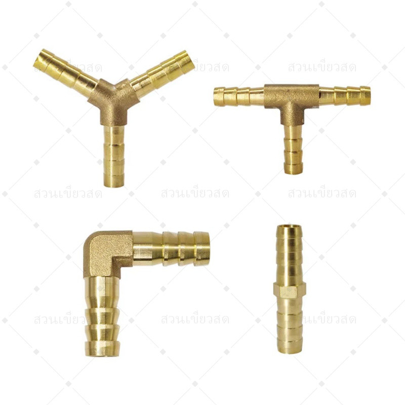 ข้อต่อท่อทองเหลือง สองทาง สามทาง ข้อต่อตรง หางปลาไหล ขนาด 6 8 10 มม. สำหรับท่อลม ท่อน้ำ แก๊ส - รูปที่ 3